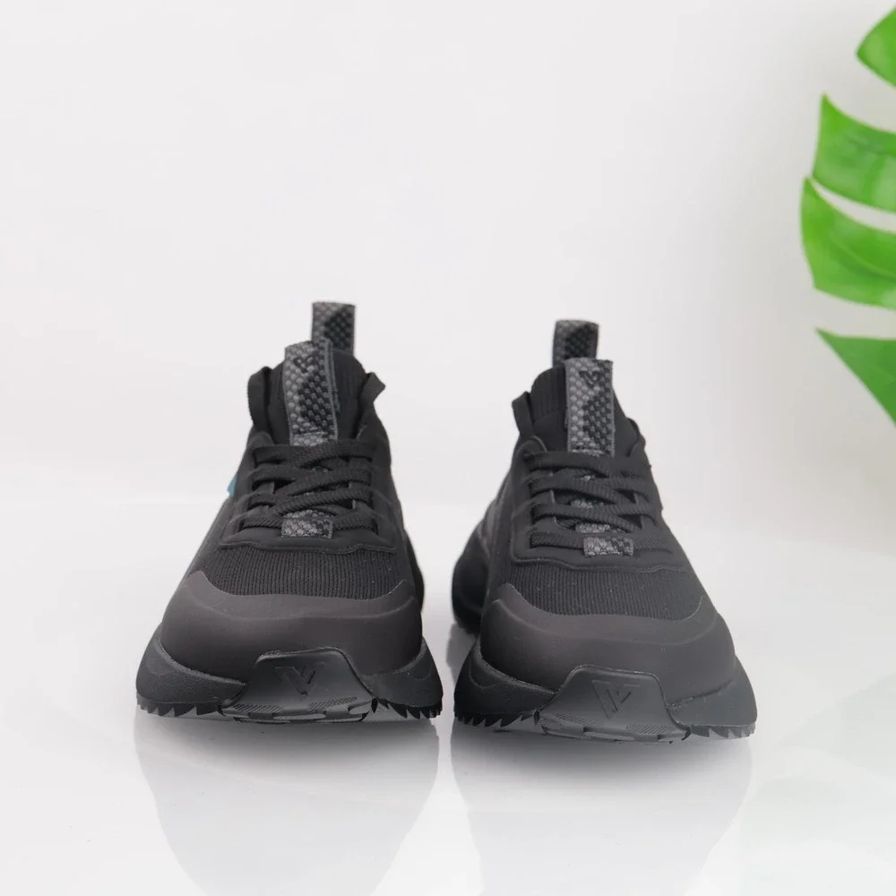 Vessi Mens Stormburst Low Sneaker Boot Size 9 Waterproof Black Knit Lace Up Shoe